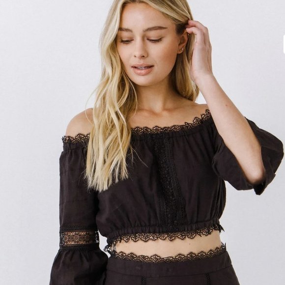 Endless Rose Cropped Long Sleeve Top Size Small - Picture 4 of 5